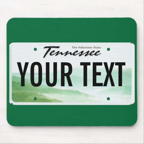Tennessee license plate mouse pad