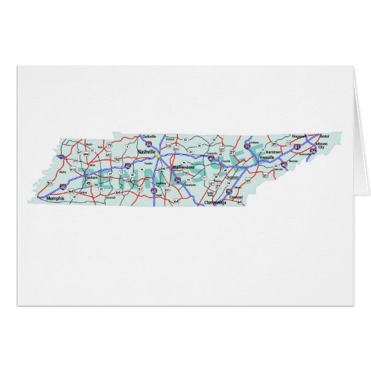 Tennessee Map Blank Card (Front Horizontal)