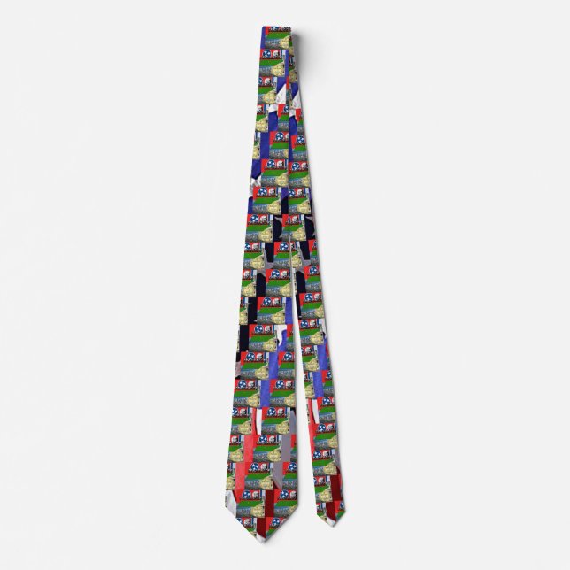 Tennessee Map, Flag, State Seal and Pictures Neck Tie (Front)