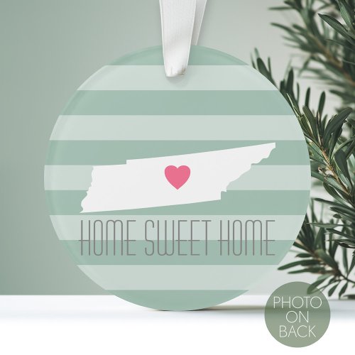 Tennessee Map Home State Love with Custom Heart Ornament