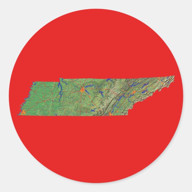 Tennessee Map Sticker (Front)