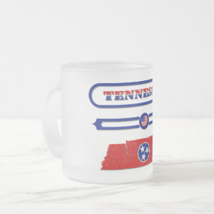 TENNESSEE MAP, TENNESSEE, USA. SAMER BRASIL FROSTED GLASS COFFEE MUG