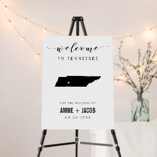 Tennessee Map Wedding Welcome Sign, Foam Board