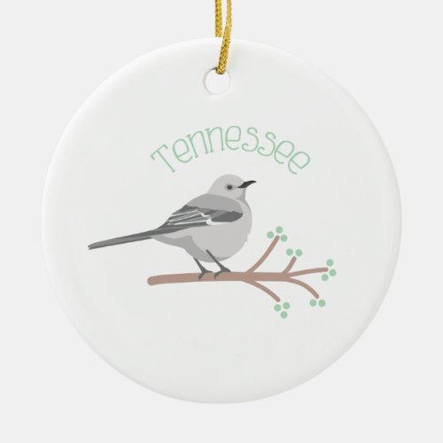 Tennessee Mockingbird Ceramic Ornament