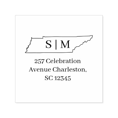 Tennessee monogram Return Address Stamp 