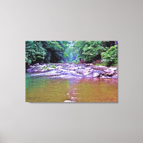 Tennessee Mountains Sunlight Trees Creek  Photo Canvas Print