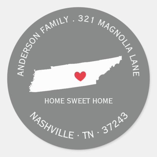 TENNESSEE New Home Address Label Sticker