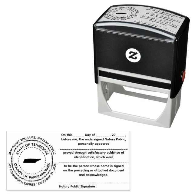 Tennessee Notary Public Acknowledgement Stamp (In Situ)
