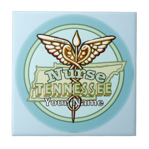Tennessee Nurse Caduceus Ceramic Tile