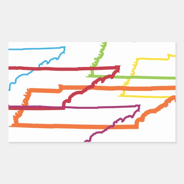 tennessee pride blur rectangular sticker (Front)