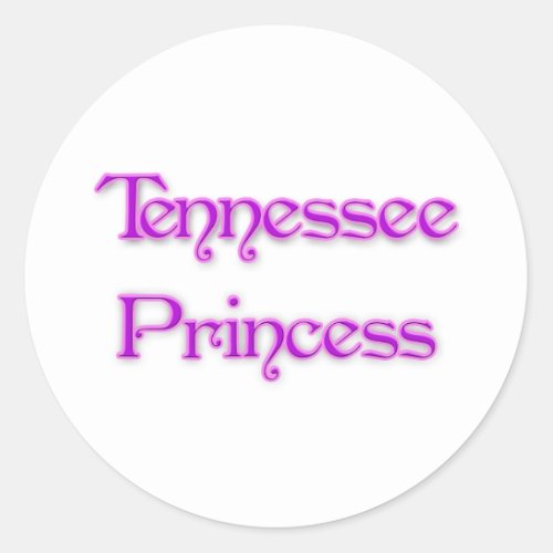 Tennessee Princess Classic Round Sticker