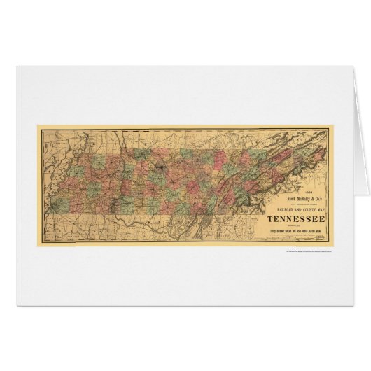 Tennessee Railroad & Post Office Map 1888 (Front Horizontal)