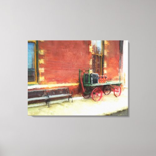 Tennessee Railroad Station Vintage Luggage Cart Canvas Print