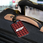 Tennessee | Red & Black Buffalo Plaid Home State Luggage Tag<br><div class="desc">Rep your home state of Tennessee with this cute red and black lumberjack plaid luggage tag featuring a silhouette map of the state of Tennessee with "home" printed inside in script lettering. This cute rustic design in wintry buffalo plaid makes a great Christmas stocking stuffer or gift for women, teens...</div>