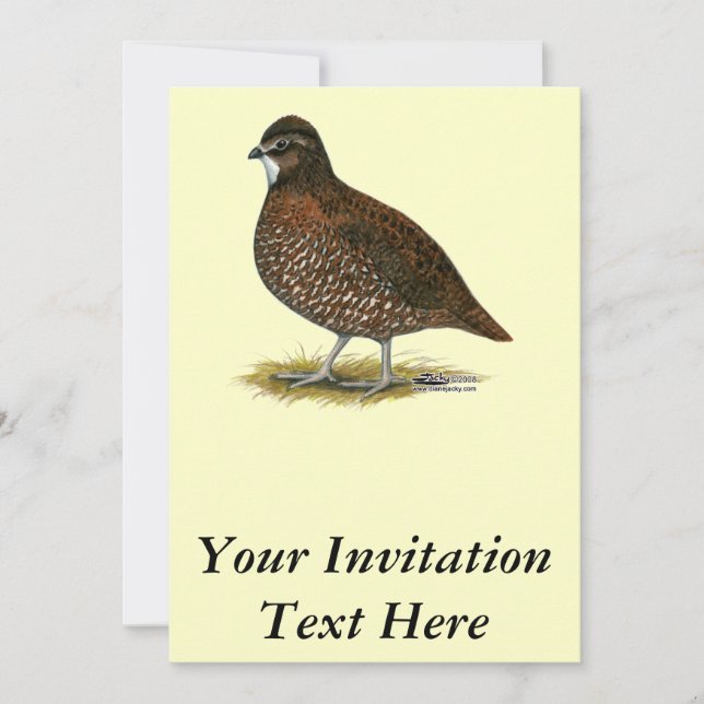 Tennessee Red Quail Invitation (Front)