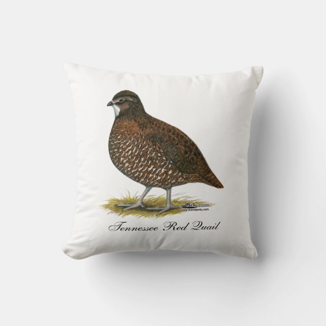 Tennessee Red Quail Throw Pillow (Front)