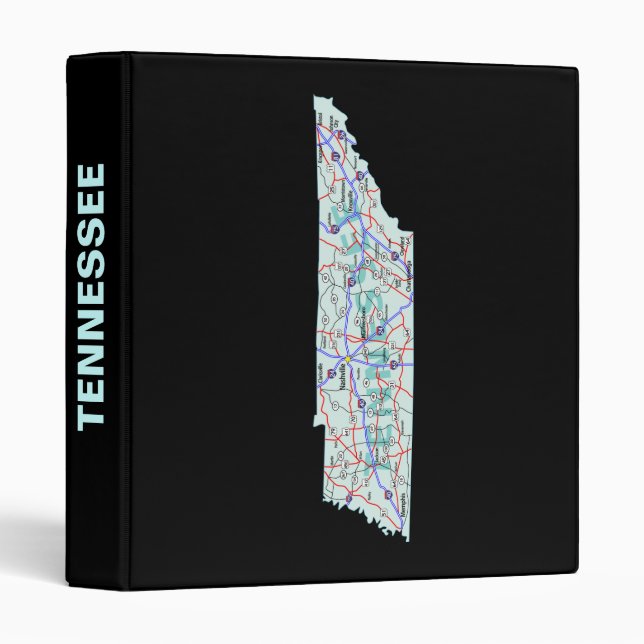 Tennessee Road Map Avery Binder (Front/Spine)