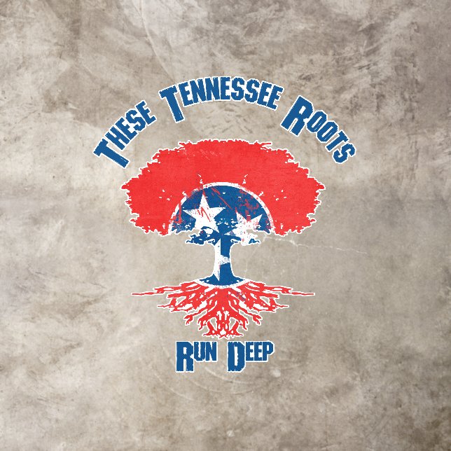 Tennessee Roots Flag Tree Floor Decals (Insitu)