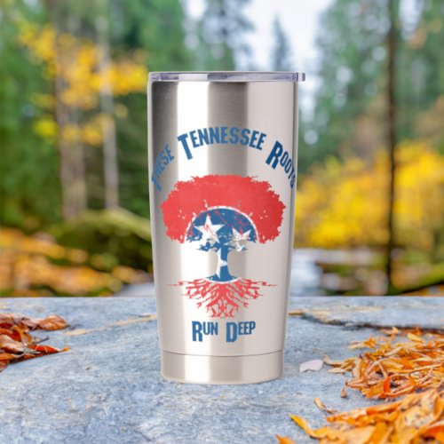Tennessee Roots Flag Tree  Insulated Tumbler