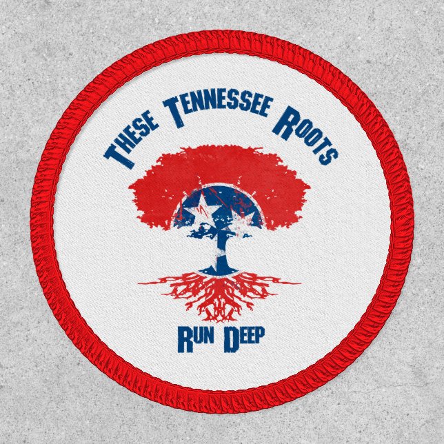 Tennessee Roots Flag Tree Iron-On  Patch (Front)