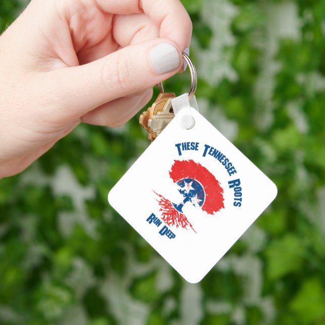 Tennessee Roots Flag Tree  Keychain (Hand)