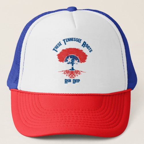 Tennessee Roots Flag Tree Trucker Hat