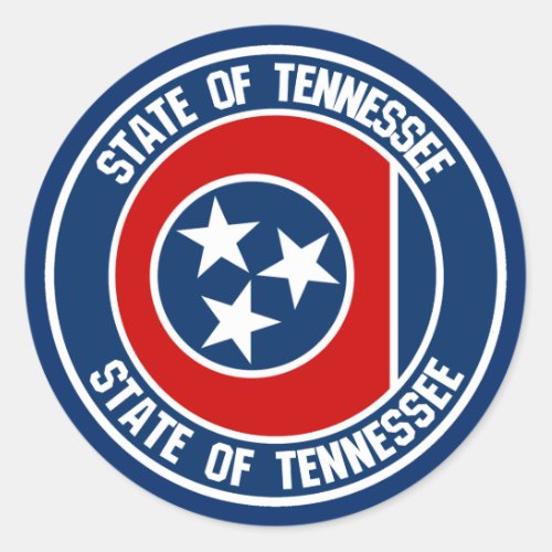 Tennessee Round Emblem Classic Round Sticker