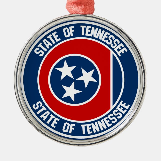 Tennessee Round Emblem Metal Ornament (Front)
