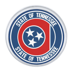Tennessee Round Emblem Silver Finish Lapel Pin