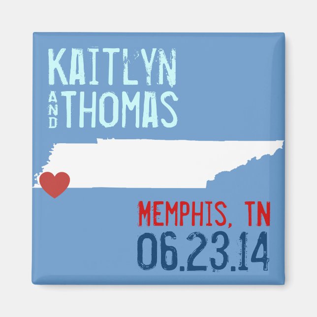 Tennessee Save the Date - Customizable City Magnet (Front)