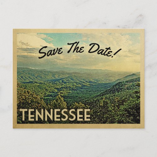 Tennessee Save The Date Vintage Mountains Announcement Postcard