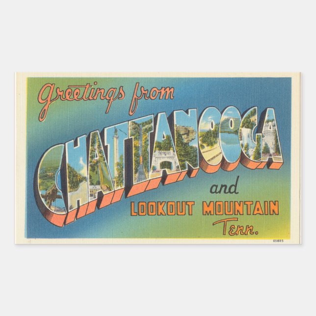 Tennessee, Sheet of 4 Chattanooga stickers (Front)
