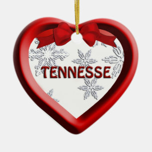 Tennessee Snowflake Heart Christmas Ornament