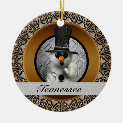 Tennessee Snowman Christmas Ornament