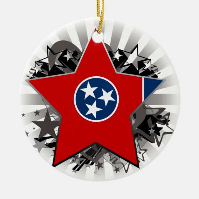 Tennessee Star Ceramic Ornament (Front)
