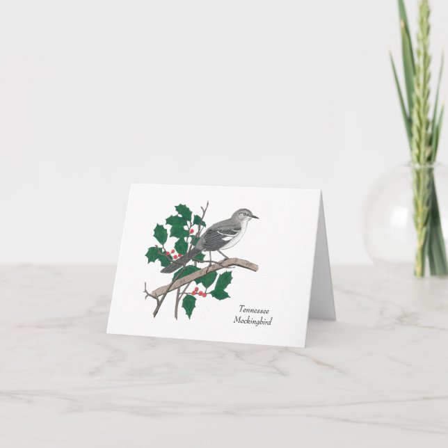 Tennessee State Bird: Mockingbird Thank You Card (Front)
