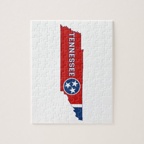 Tennessee State Flag and Map Jigsaw Puzzle