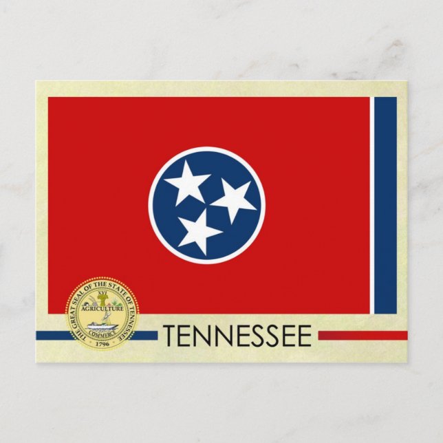Tennessee State Flag and Seal Postcard (Front)