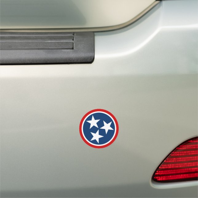 Tennessee State Flag Blue White Stars Car Magnet (In Situ)
