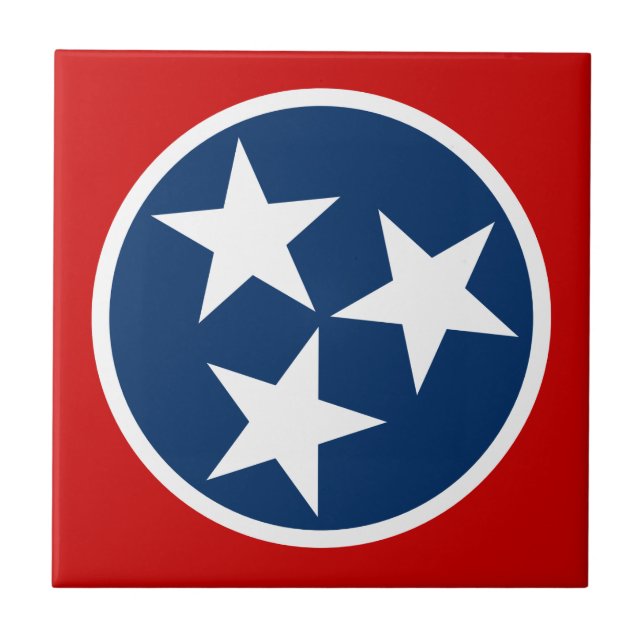 Tennessee State Flag Blue White Stars Ceramic Tile (Front)