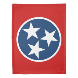 Tennessee State Flag Blue White Stars Duvet Cover