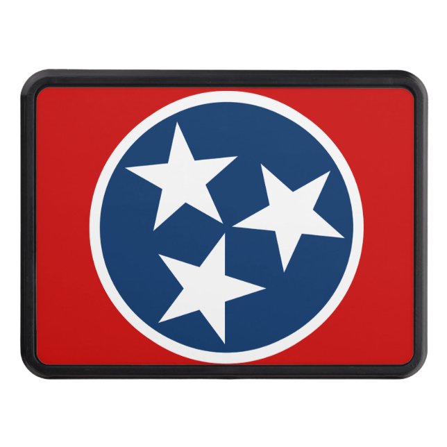 Tennessee State Flag Blue White Stars Hitch Cover (Front)