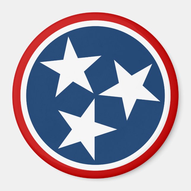 Tennessee State Flag Blue White Stars Magnet (Front)
