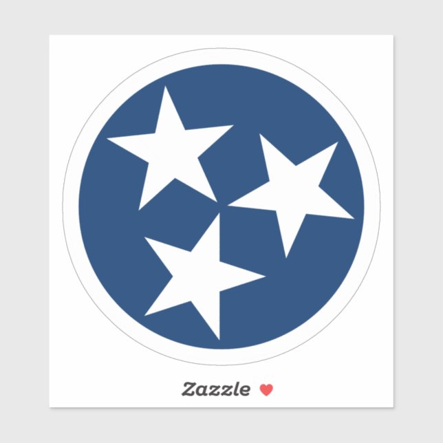 Tennessee State Flag Blue White Stars Sticker (Sheet)