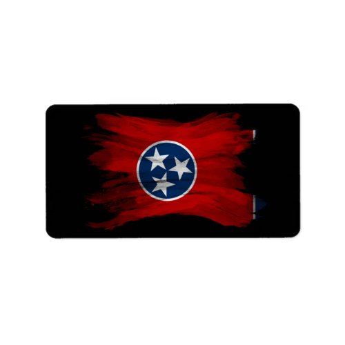 Tennessee state flag brush stroke Tennessee flag Label