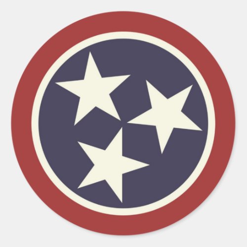 Tennessee state flag classic round sticker