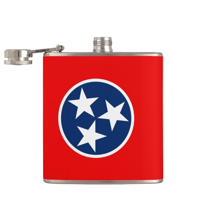 Tennessee State Flag Design Flask (Opened)