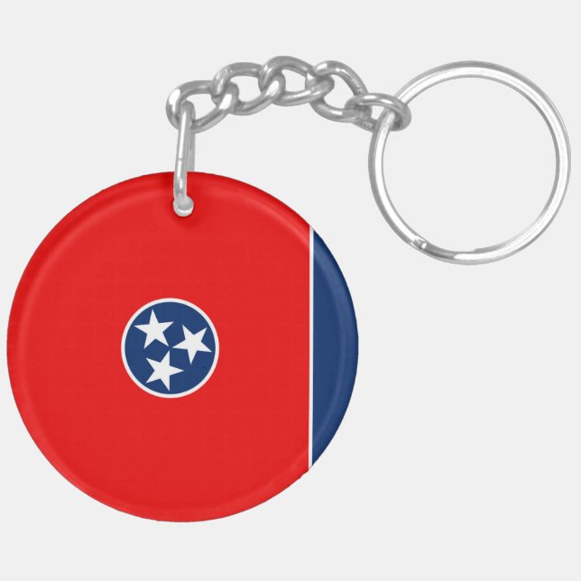 Tennessee State Flag Design Keychain (Back Right)