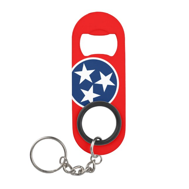 Tennessee State Flag Design Keychain Bottle Opener (Front)