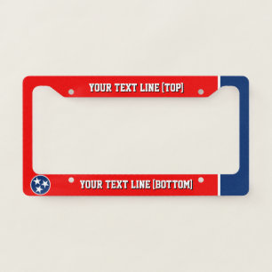 Tennessee State Flag Design on a Personalized License Plate Frame